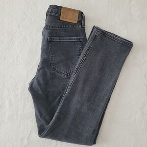 Denim Forum The Arlo High Rise Straight Jeans Sz 23 Womens Washed Black Aritzia